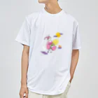 MIKA YADA illust shopの9月お月見の夜、うさぎと。 Dry T-Shirt