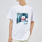 どさんこびより日和の雪ねこ Dry T-Shirt