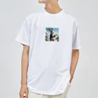 usagimajyoのペンギンとウサギの子供 Dry T-Shirt