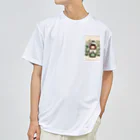 ぷぷオレンジのkokeshi dolls白い花 Dry T-Shirt