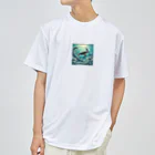 海の幸のウミガメと水流 ドライTシャツ