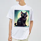 nao--naoの幻想の中の黒猫くん ドライTシャツ