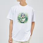 ゆめのかすずめの翠と緑 ドライTシャツ