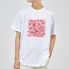 オンラインショップイエローリーフのピンクの花綺麗 ドライTシャツ