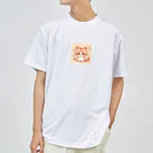 cutycatの恥ずかしがり屋のネコちゃん ドライTシャツ