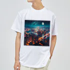 Teesignsの月夜に輝く未来都市 Dry T-Shirt