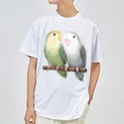 まめるりはことりのコザクラインコ　モーブとオリーブ【まめるりはことり】 ドライTシャツ