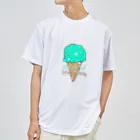 なでしこ@デザインのチョコミントアイスクリーム ドライTシャツ