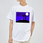 あーちゃんの夜景の中の猫 Dry T-Shirt