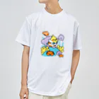 Cody the LovebirdのChubby Bird サンゴ礁を守ろう！　オカメインコと海のお友達 ドライTシャツ