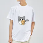 グリヴェール森の雑貨のねこ【灰/白】 Dry T-Shirt