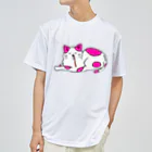 アソマサヤのくつろぐ猫ピンク ドライTシャツ