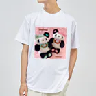  パンダ CHOCOPAN *umekoume*のパンダ ちょこぱん🍫🐼チョコミント＆ストロベリー ドライTシャツ