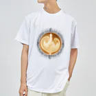 Prism coffee beanの【Lady's sweet coffee】ラテアート エレガンスリーフ ドライTシャツ