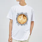 Prism coffee beanの【Lady's sweet coffee】ラテアート エレガンスリーフ / With accessories ドライTシャツ