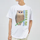 LalaHangeulのHORNED OWL (ミミズク) ドライTシャツ