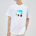 くろねこさんのくろねこさんと雪だるま ドライTシャツ