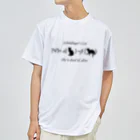 Silvervine Psychedeliqueのシュレーディンガーの猫（黒字） Dry T-Shirt