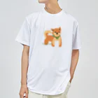 どうぶつYAの困り顔シバ ドライTシャツ