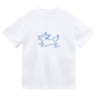 Chiyo.Wan(🐕🕊️のお店)のHanemimi犬　(ブルー) Dry T-Shirt