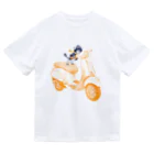 N谷スタジオのチワワのすっちゃんバイクに乗る ドライTシャツ