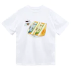 patapata ໒꒱ parakeetのオキナインコカフェ　ホットサンド ドライTシャツ