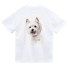 Momojiの犬画のウェスティ1 ドライTシャツ