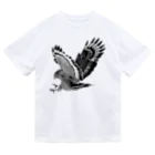 WILDBIRD GOODS SHOPのカンムリワシ・モノクロ ドライTシャツ