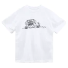 パグ PUG ぱぐ  OHMAI GALLERYのパグ一筆書Tシャツ ドライTシャツ