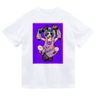 あやしいおばさん くろまめさんの○ュアアルコール（クラ○ナー）パープル ドライTシャツ