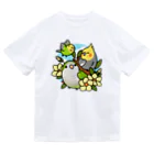 Cody the Lovebirdの仲良しインコ　セキセイインコ、オカメインコ、オキナインコ Chubby Bird ドライTシャツ