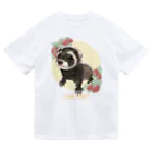 卯月まめのもふもふイラスト屋さんの【No.11】I LOVE FERRET ドライTシャツ