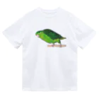森図鑑の[森図鑑] サザナミインコ緑色 ドライTシャツ