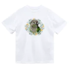 mariechan_koboの035 ウロコインコノーマル オレンジ小花のリース ドライTシャツ