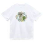 mariechan_koboの037 ウロコインコシナモン オレンジ小花のリース Dry T-Shirt