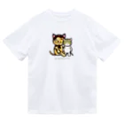 にこねこ【保護猫の保育園】のうずらちゃんトントン親子ドライTシャツ ドライTシャツ