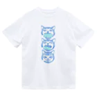 nya-mew（ニャーミュー）のガリガリニャン×3 Dry T-Shirt