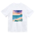 じゆうふぁくとりーの夕暮れの海 ドライTシャツ