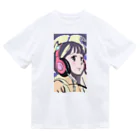 Tsuneのヘッドフォンを付けた女性キャラクターグッズ ドライTシャツ