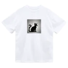 &AIのピクセルアート黒猫　3 ドライTシャツ