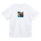 KSK SHOPの絵画のようなチンクエテッレの風景 Dry T-Shirt