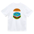 コチ(ボストンテリア)の地球平面バーガー説[v2.8k] ドライTシャツ