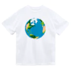 コチ(ボストンテリア)の地球(ドット絵) ドライTシャツ