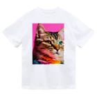 choko＆malonのカラフルな猫 ドライTシャツ