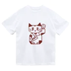 Lin Designのしかくい招き猫 ドライTシャツ