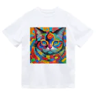 629_CAT_ARTのカラフルキャット ドライTシャツ