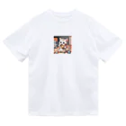 m222web-shopのおもちゃで遊ぶ子猫のイラストグッズ ドライTシャツ