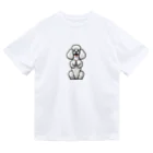 COCO SHOPのホワイトカラーのプードル（ちんちんポーズ） Dry T-Shirt