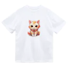 日向ぼっこの縁起猫 ドライTシャツ