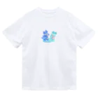 satoayaのアニマルカフェのキャンディードラゴン　青 ドライTシャツ